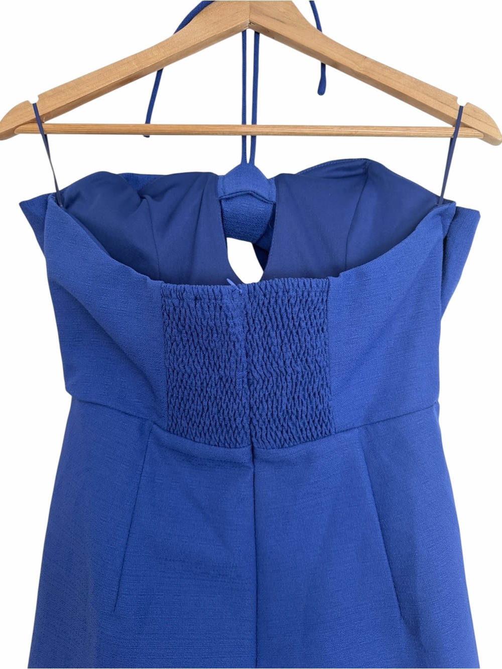 GLAM Royal Blue Strapless Bow Romper Sz S - Picture 7 of 8